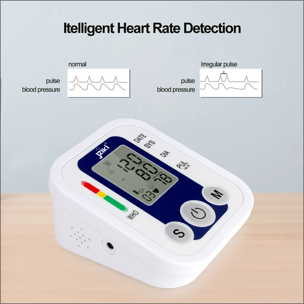 RZ Automatic Digital Upper Arm Blood Pressure Monitor Home Sphygmomanometer Pressure Gauge Heart Beat Rate Meter Tonometer