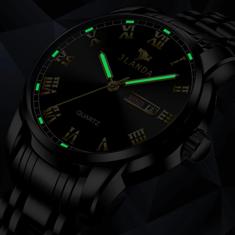 JLANDA Luxury Brand Men Sport Watches Men Quartz Watch Stainless Steel Waterproof Fashion Casual Wrist Watch Relogio Masculino