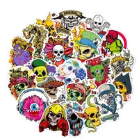 103050 cartoon skull horror boy hip hop rock punk graffiti sticker suitcase skateboard waterproof sticker decoration wholesale