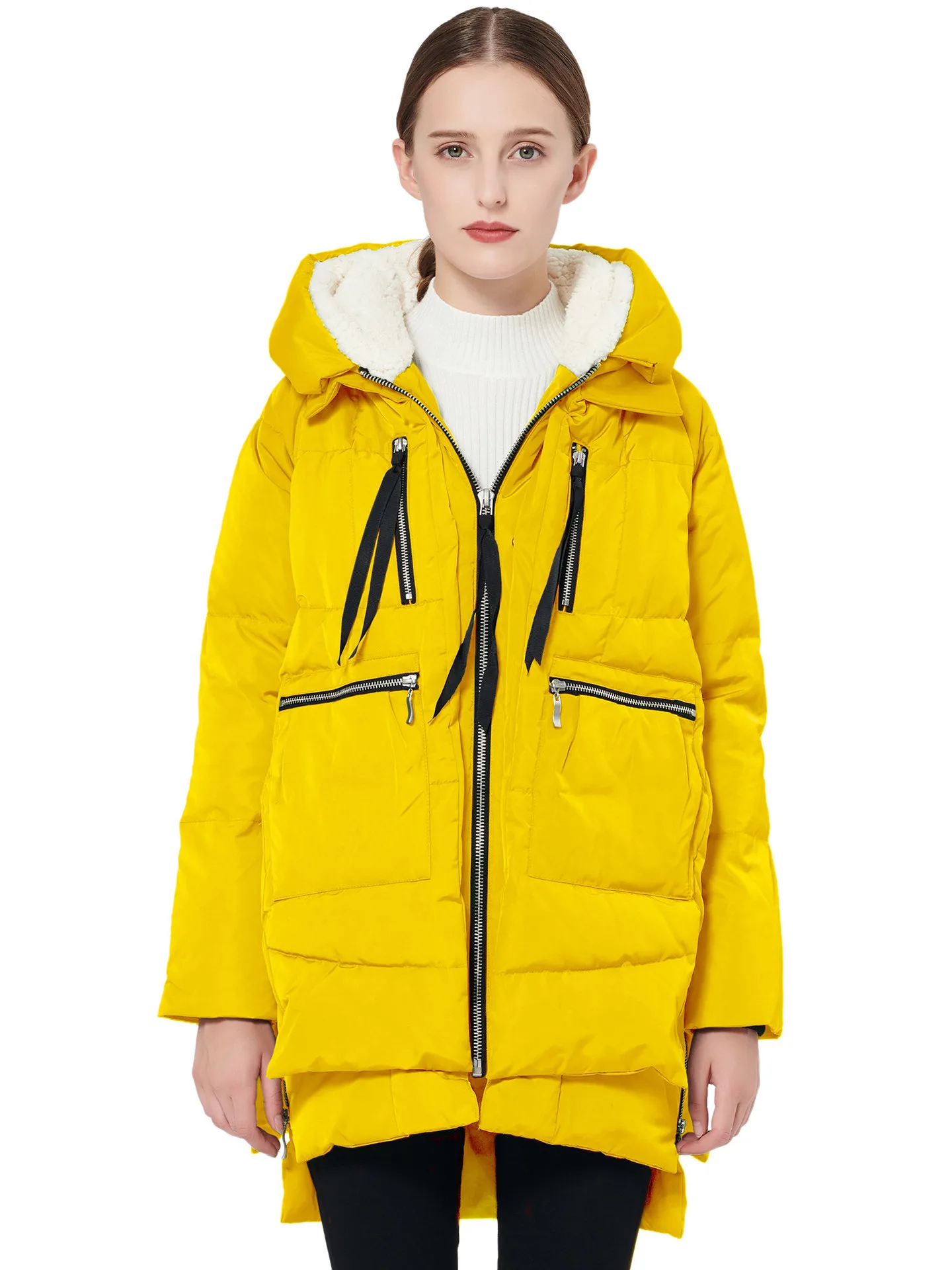 

Куртка женская хлопковая черная, зеленая, на молнии, с большими карманами, утепленная, с капюшоном, большого размера, Осень-зима, M-5XL