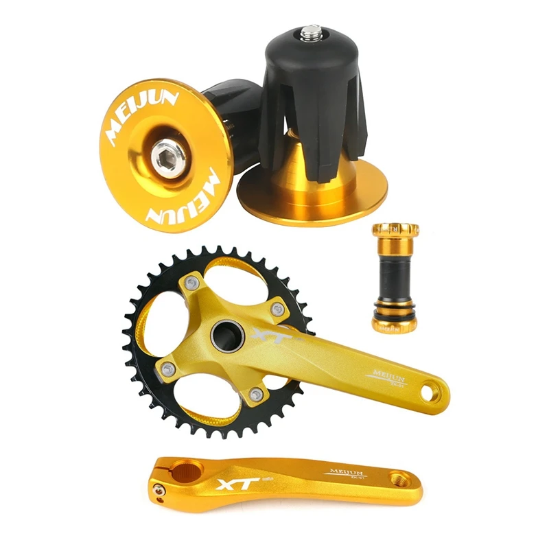 

MEIJUN 170 горный велосипед полый интегрированный Кривошип с MEIJUN 1 пара велосипедный Руль крышка заглушки