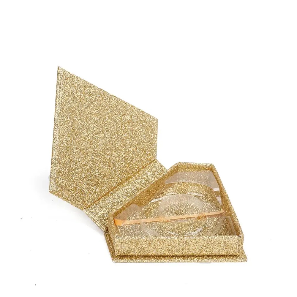 Упаковочная коробка для накладных ресниц цвета шампанского золота с