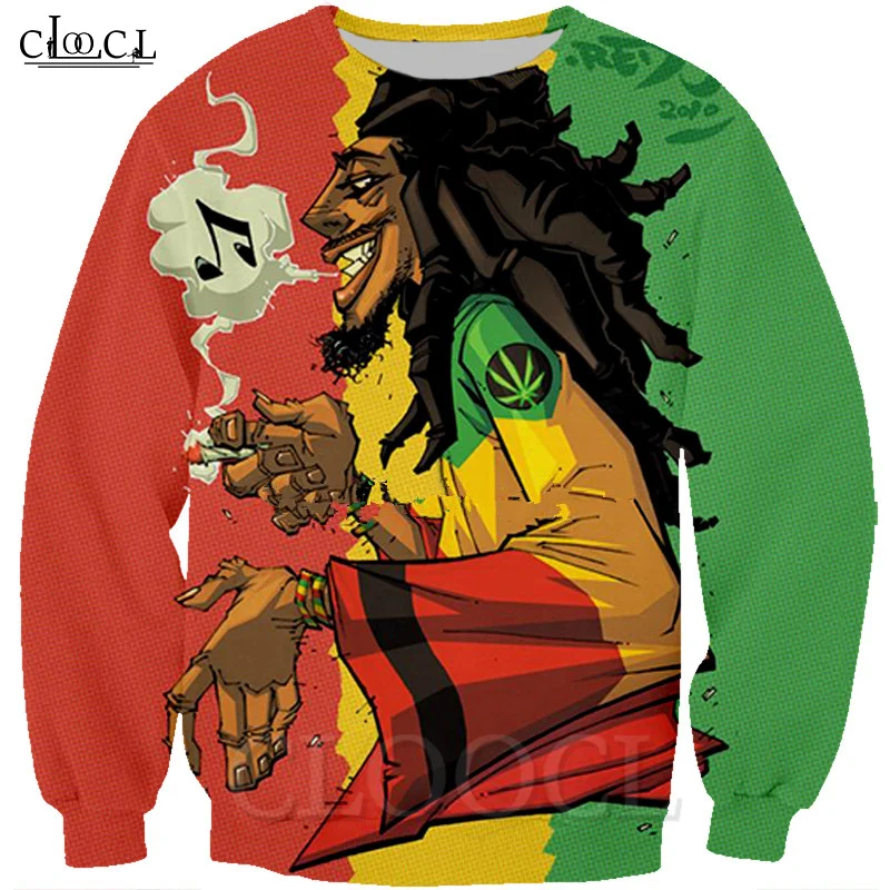 CLOOCL хип хоп певица Боб Марли одежда с 3D принтом осенние толстовки Harajuku стиль