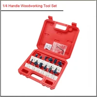 12pcs 15pcs set hss high quality trimming machine engraving machine combined woodworking tool 1 4 handle chamfering tool