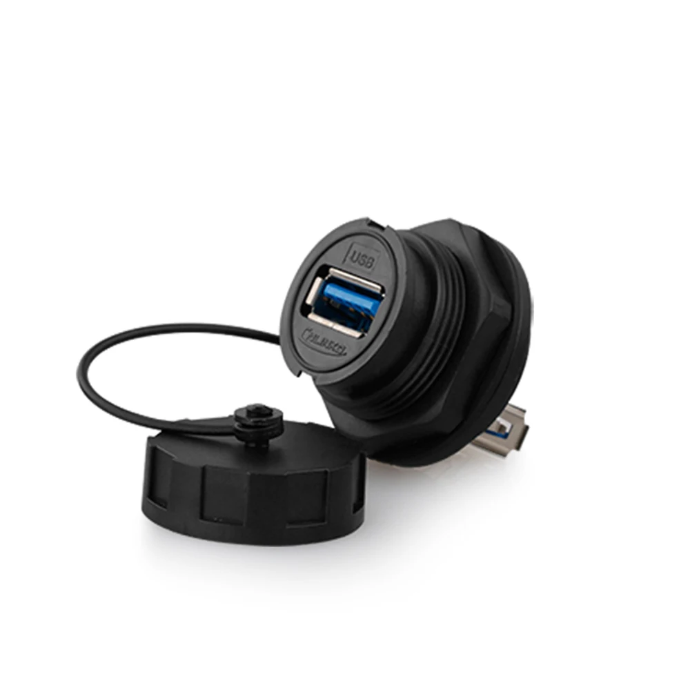 Промышленная розетка IP67 с разъемом USB 3 0 водонепроницаемая креплением на панель