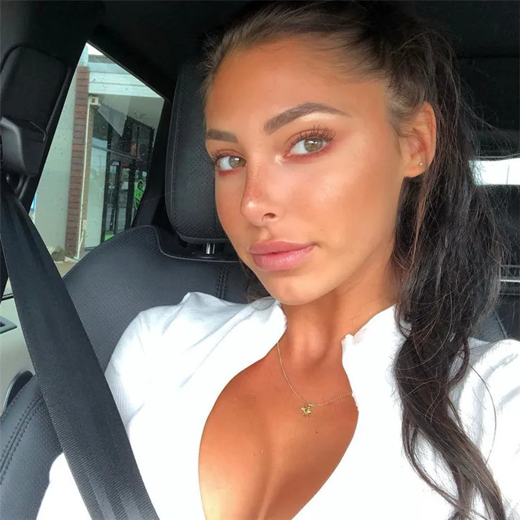 Spring 2020 Black White Bodysuit Women Zipper Long Sleeve Jumpsuit One Piece Open Crotch Slim Fit ropa mujer D01715Y | Женская одежда