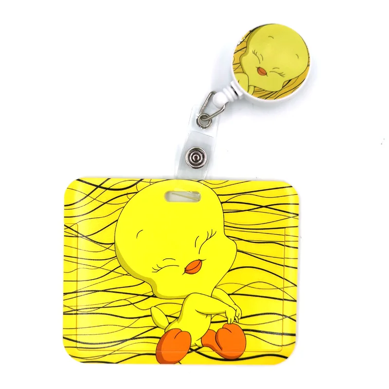 Забавный желтый ремешок с милой уткой аниме держатель для бейджа ID Card Мобильный