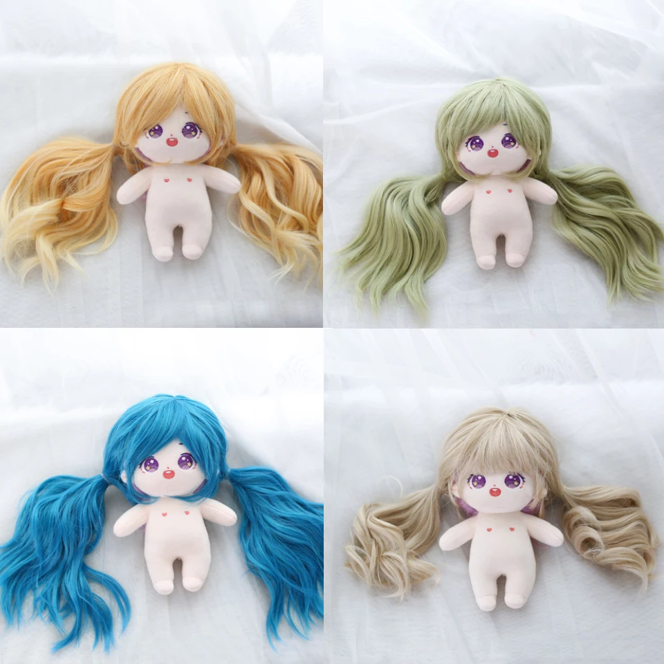 Кукла шарнирная игрушечный парик синий желтый зеленый длинный волнистый кукла |
