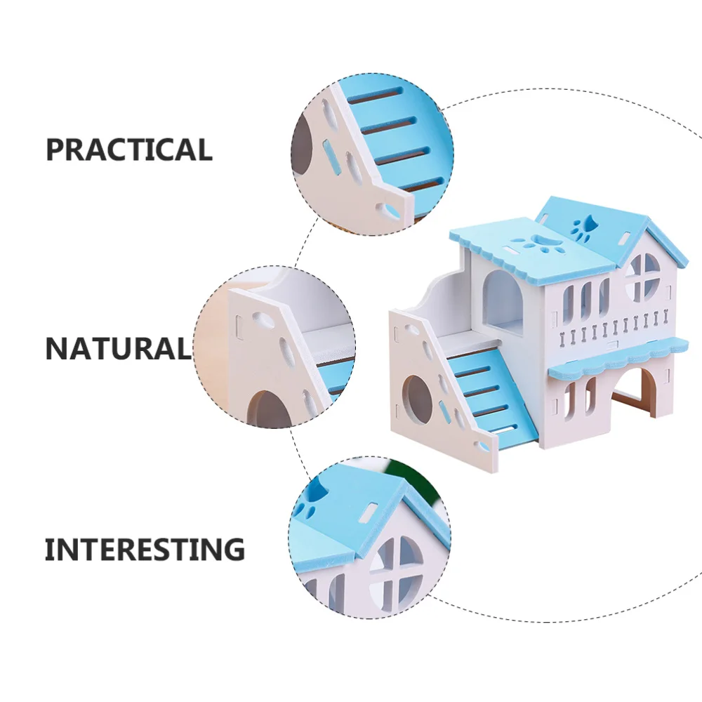 

Double-storey Hamster House Animal Pet Hideout Wooden Hamster House