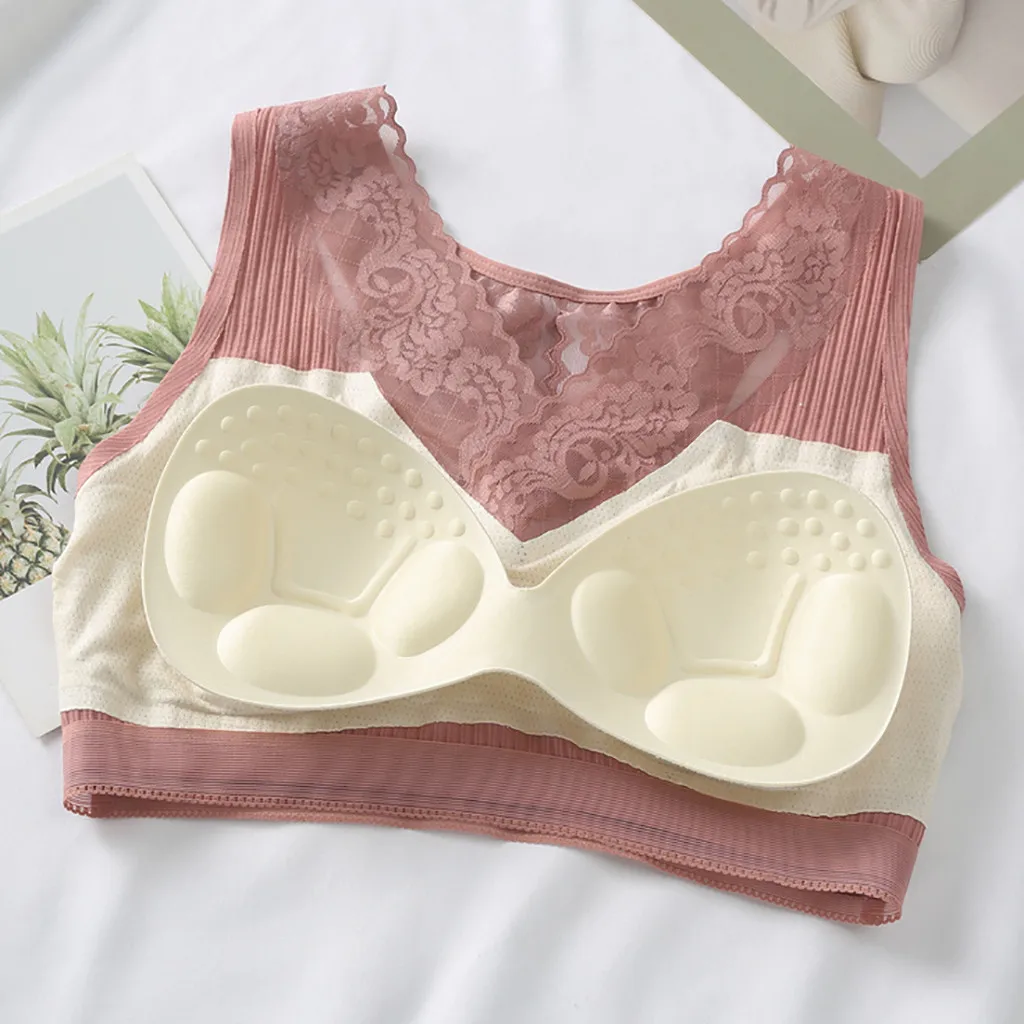 

Seamless Bras Women Push Up Bra Sexy Lingerie Solid Lace Underwear Backless Wireless Brassiere Deep V-neck Bralette Crop Top Bra