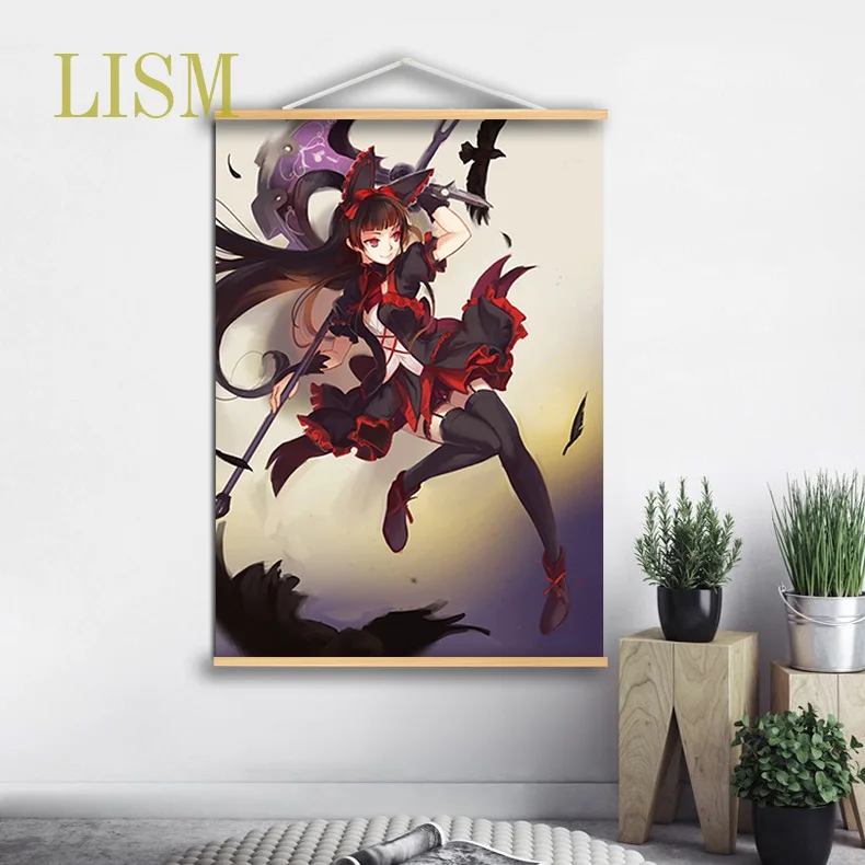 Ворота Jieitai Kanochi Nite Kaku Tatakaeri Rory Mercury Аниме Манга настенный постер из массива дерева