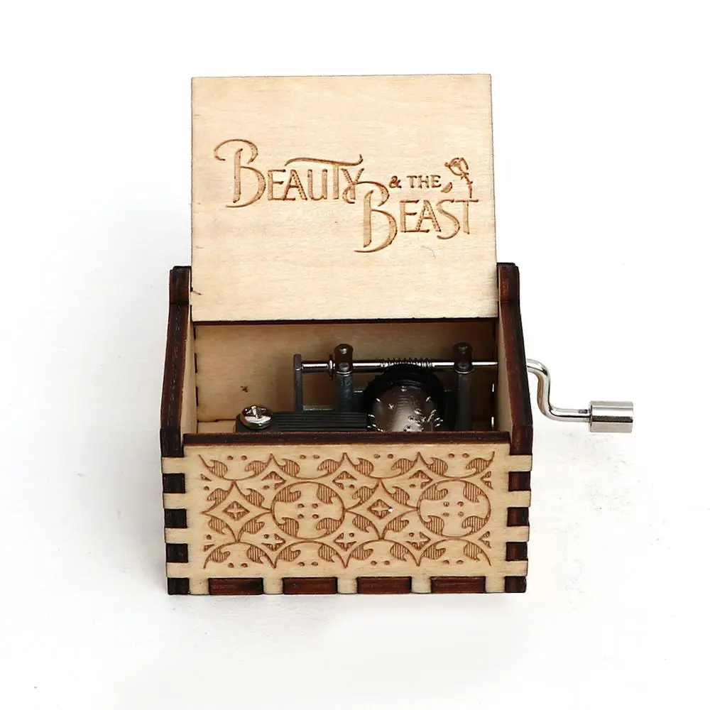 Деревянная резная Музыкальная шкатулка со зверями музыкальная подарок для