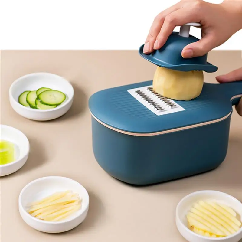 Набор для нарезки овощей креативный многофункциональный прибор 8 в 1 дуршлага