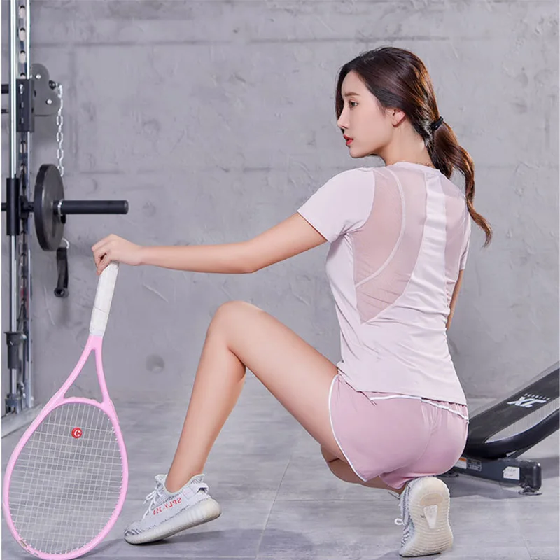 Женская Спортивная одежда для фитнеса футболка спортзала тренировок йоги