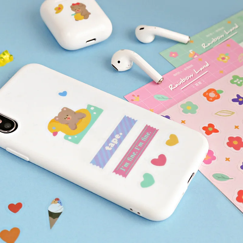Angelhere 1 шт./лот милые наклейки с милым мультипликационным принтом ПВХ Kawaii цветные