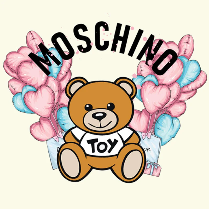 

Ballon Bear Cute Patches Iron on Transfers for Clothing Kids T Shirt Brand Bear Thermal Stickers on Clothes Appliques Parches R