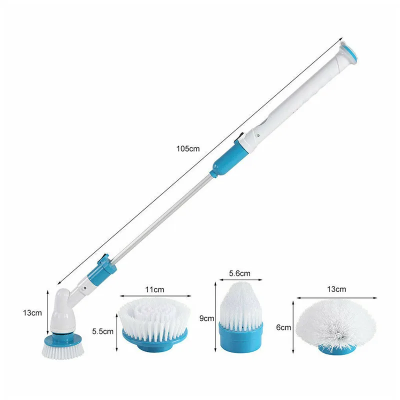 

Turbo Scrub Electric Cleaning Brush Adjustable Long Handle Waterproof Cleaner Wireless Charging Bathroom Kitchen Cleaning Tools