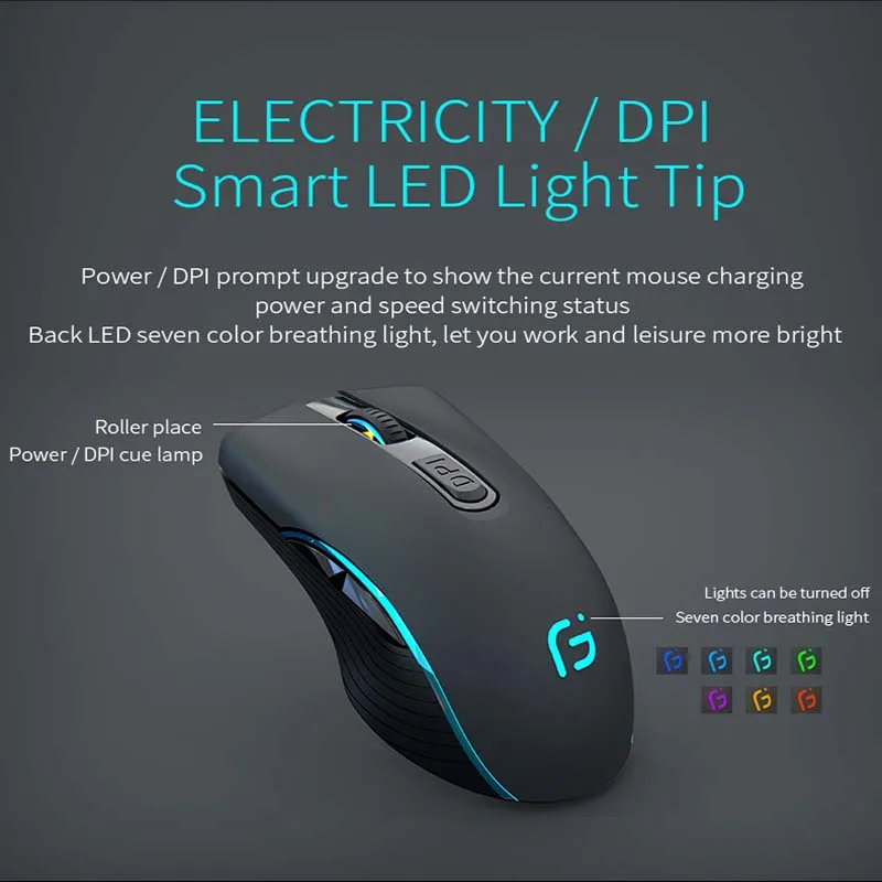 Двухдиапазонная Беспроводная Bluetooth мышь 2 4G RGB светильник Кая Удобная форма с USB