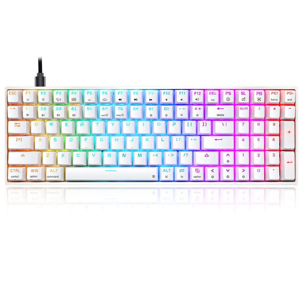 

Проводные игровые механические клавиатуры SK96s с RGB-подсветкой, оптическая черная клавиатура Gateron, 96 клавиш, игровые беспроводные клавиатуры ...