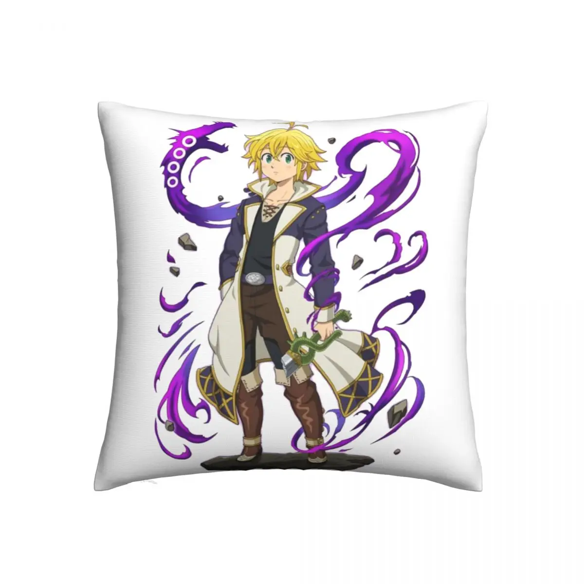 

Meliodas Pillow Case Seven Deadly Sins Meliodas T Shirt Retro Polyester Pillowcase Cushion Zipper Spring Cover