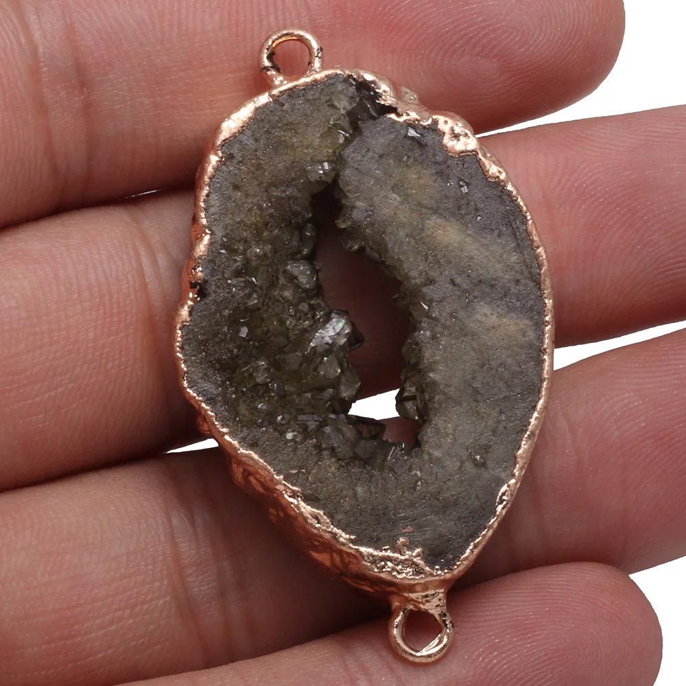 

Natural Gray Stone Charms Pendants Double Hole Connectors for Jewelry Making DIY Necklace Jewelry Accessories