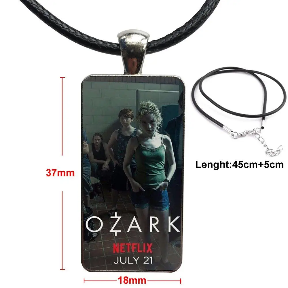 

Movie Tv Show Series Ozark Poster For Women Glass Cabochon Pendant Necklace Rectangle Fashion Necklace