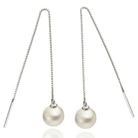 925 sterling silver earrings natural pearls long tassel earrings fashion earrings fine jewelry for women elegant accessories