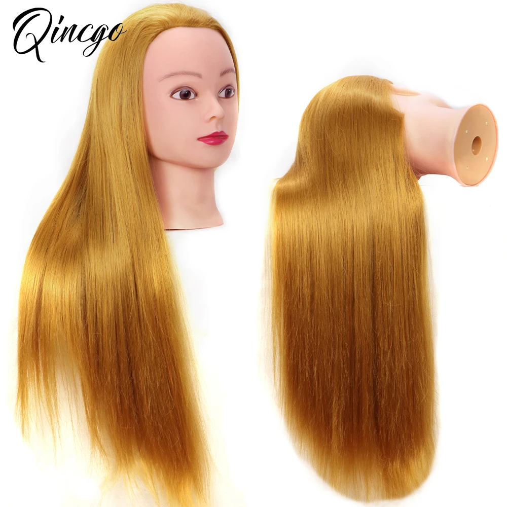 Женский манекен тренировочная кукла голова с волосами 65 см для парикмахерских