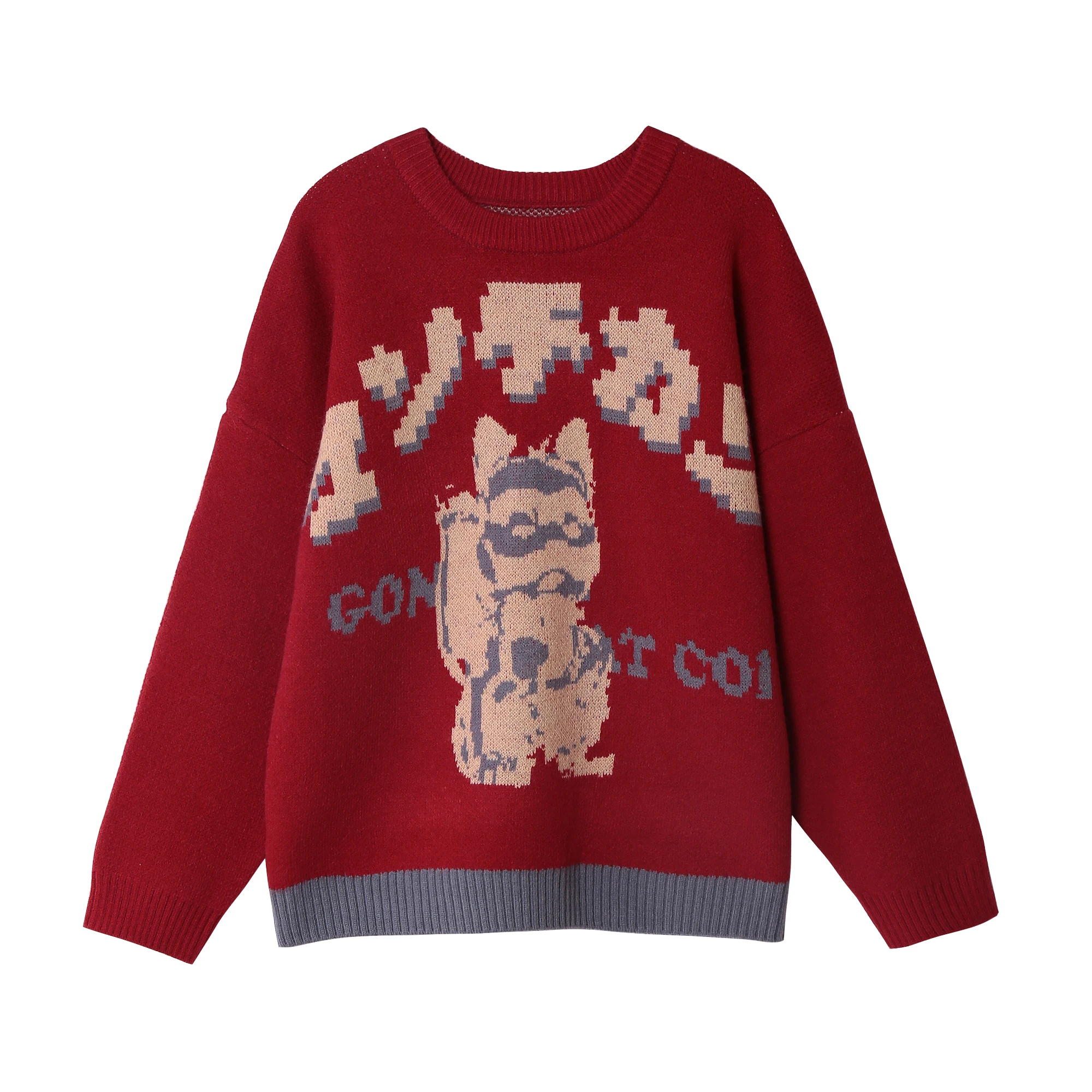 

Bebobsons Autumn Winter New Three Colors Casual Loose Women Pullover Sweater Thick Cartoon Female Knitted Tops Casual Loose Cute