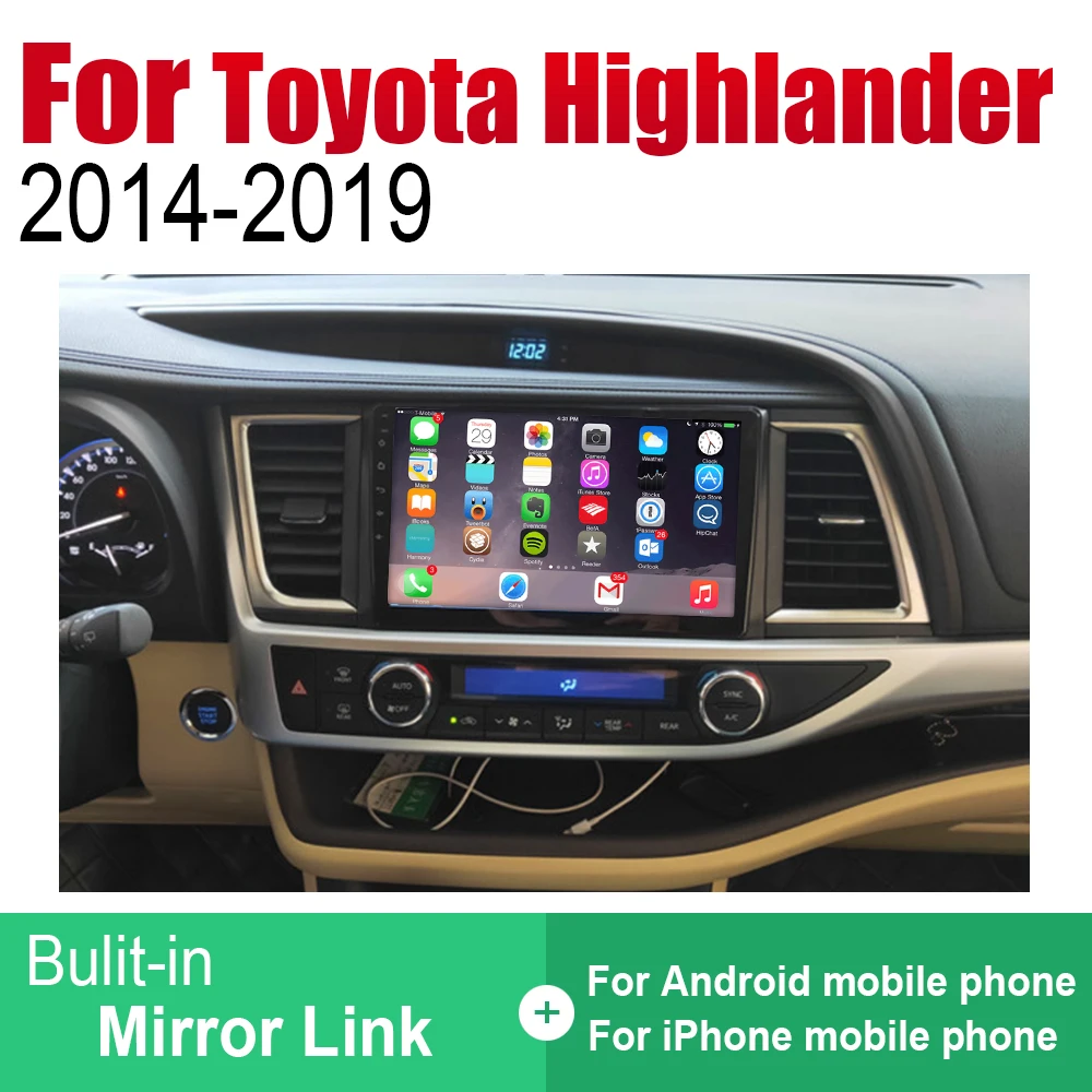 Автомагнитола ZaiXi 2 Din Android автомобильный плеер для Toyota Highlander XU50 серии 2014 ~ 2019 GPS