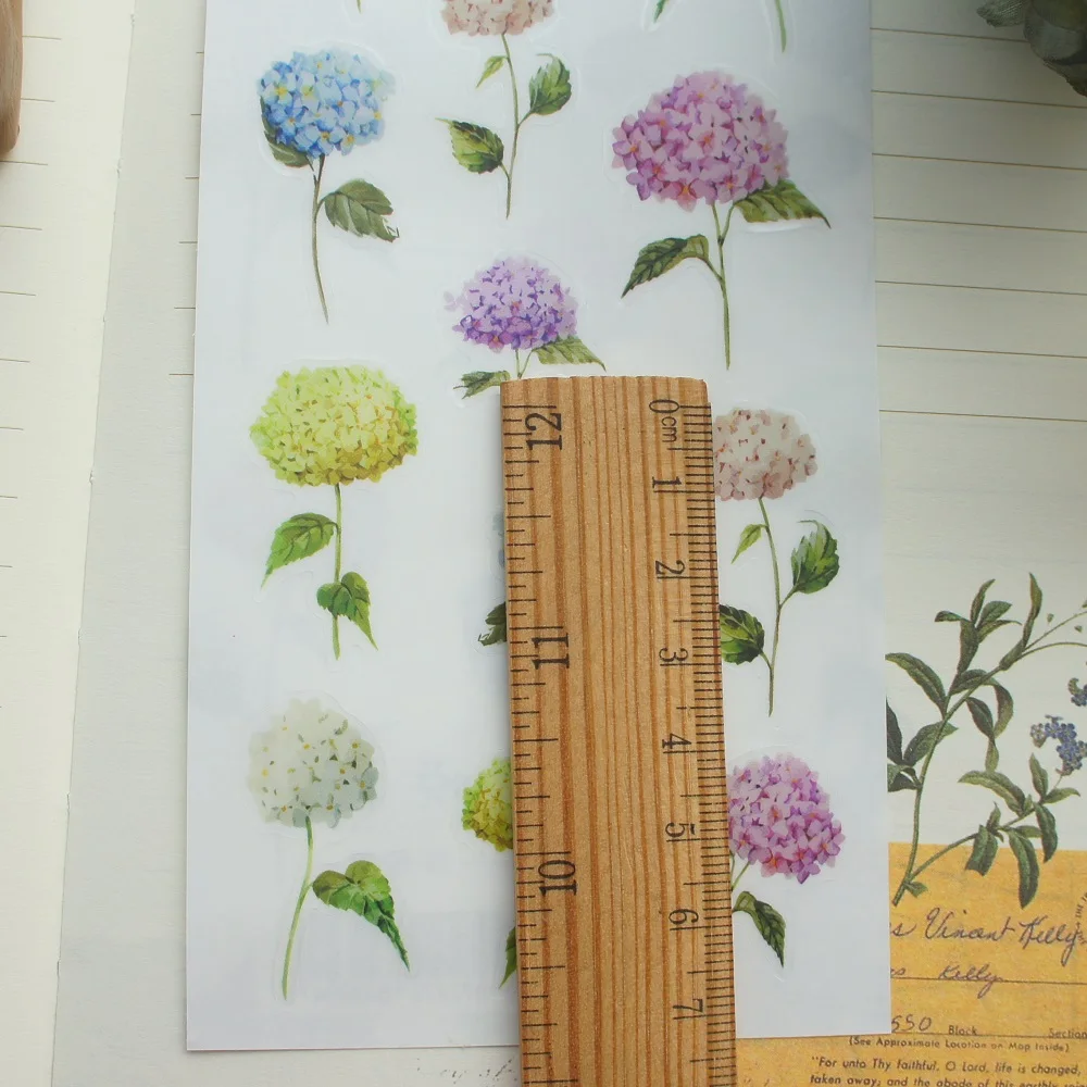 1 лист красочный дизайн гортензии наклейка в качестве подарочной бирки декорация