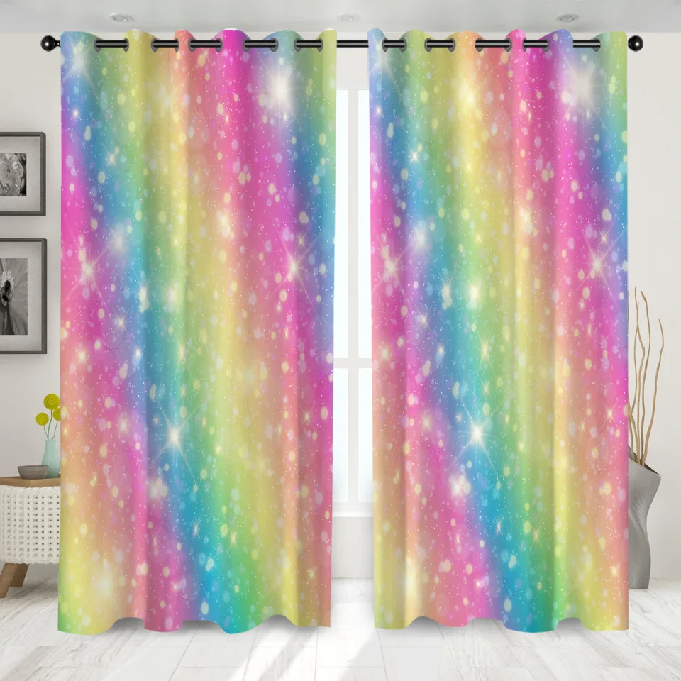 Мягкие радужные оконные затемняющие шторы SOFTBATF для гостиной спальни