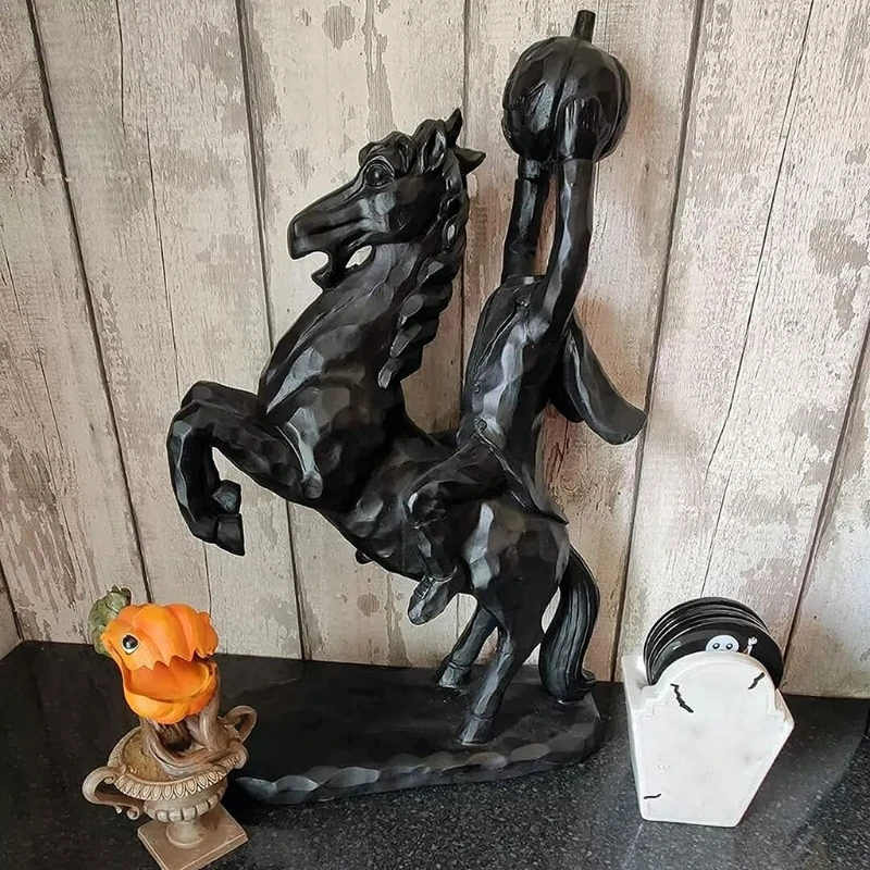 

2022 New Headless Horseman Ornament Resin Sculpture Crafts Halloween Christmas Parties Festival Events Home Tabletop Decoration