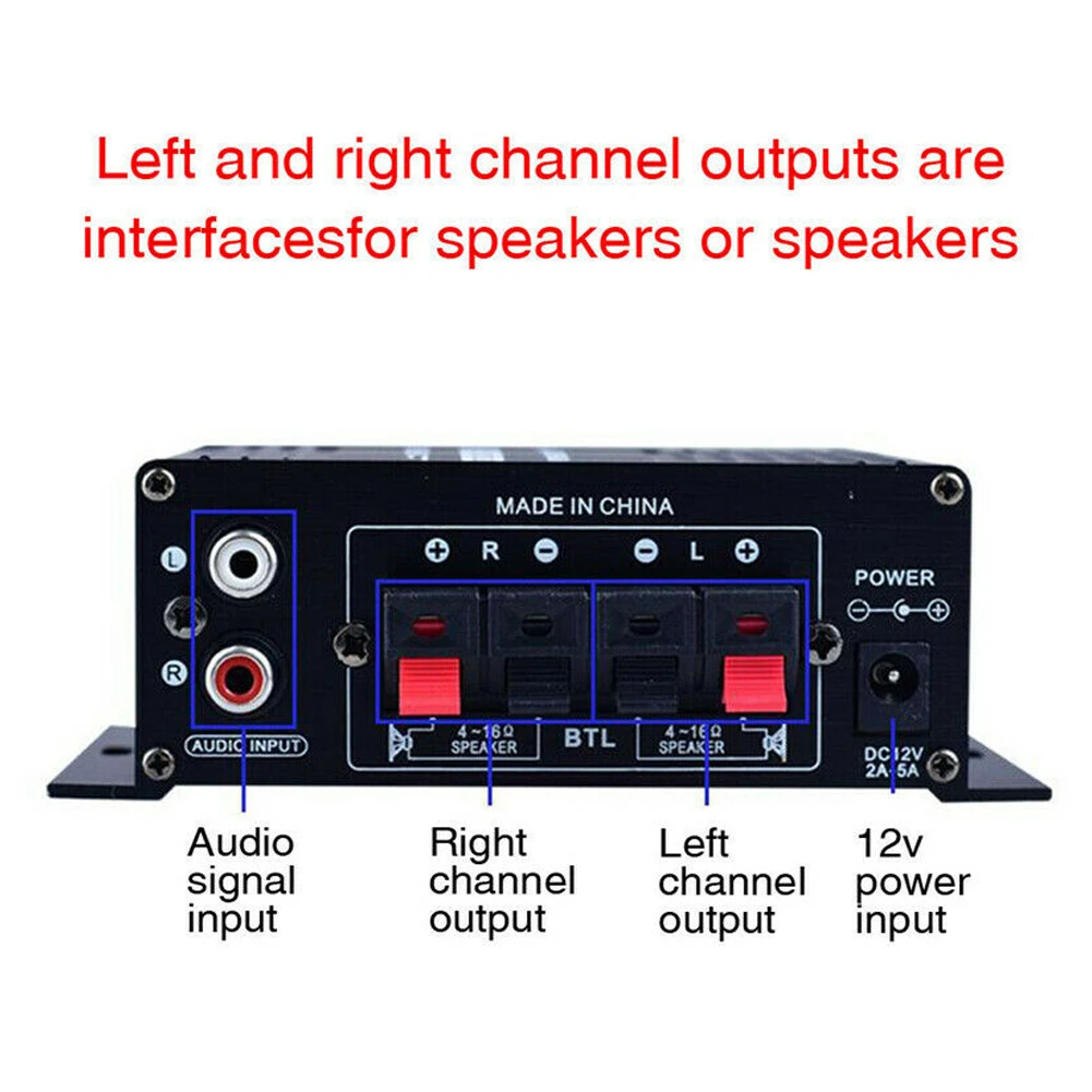 Цифровой Hi-Fi усилитель мощности AK170 400 Вт 12 В FM-радио микрофон автомобильный