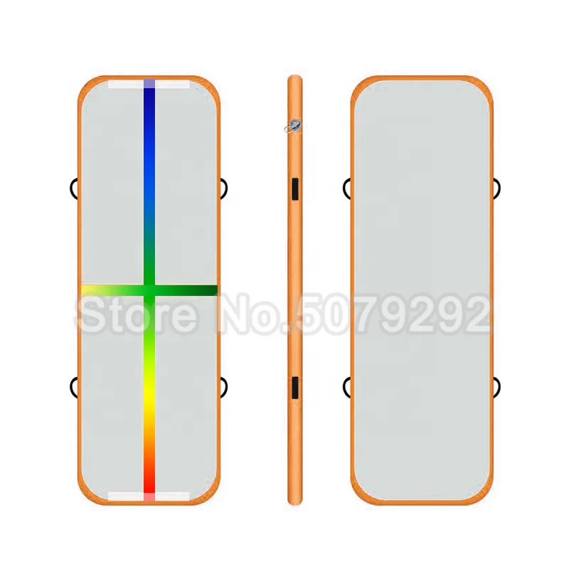 orange rainbow line Надувной гимнастический коврик розового цвета с насосом,, 3 м, воздушная дорожка для спортзала, DWF, для домашнего использования, надувная воздушная дорожка, большая скидка - Цвет: orange rainbow line