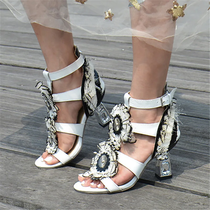 Новинка 2021 стильные сандалии на высоком каблуке с открытым носком милые