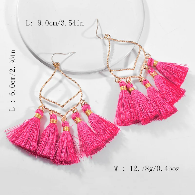 Богемные висячие серьги ручной работы хлопковые Серьги кисточки женские 2019