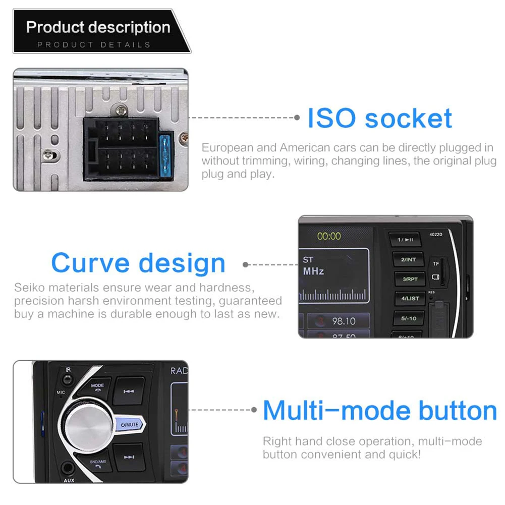 

HD Car MP5 Bluetooth Hands-Free Car MP5 Player Card Radio Reversing Priority Bluetooth Car Mp3 Player