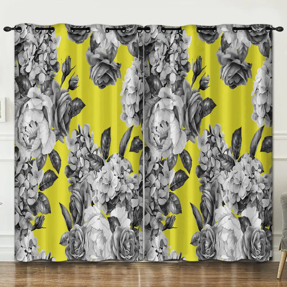 Цветы Растения узор перфорированная спальня гостиная украшение занавеска фон