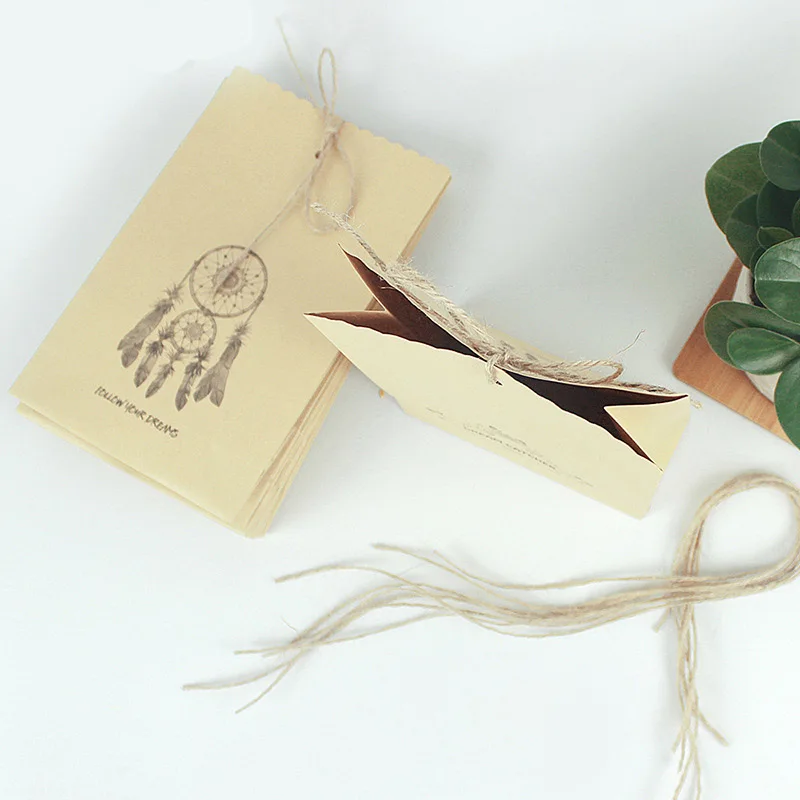 5 шт крафт бумажные пакеты подарочные Monternet Ловец снов бумажный подарочный пакет