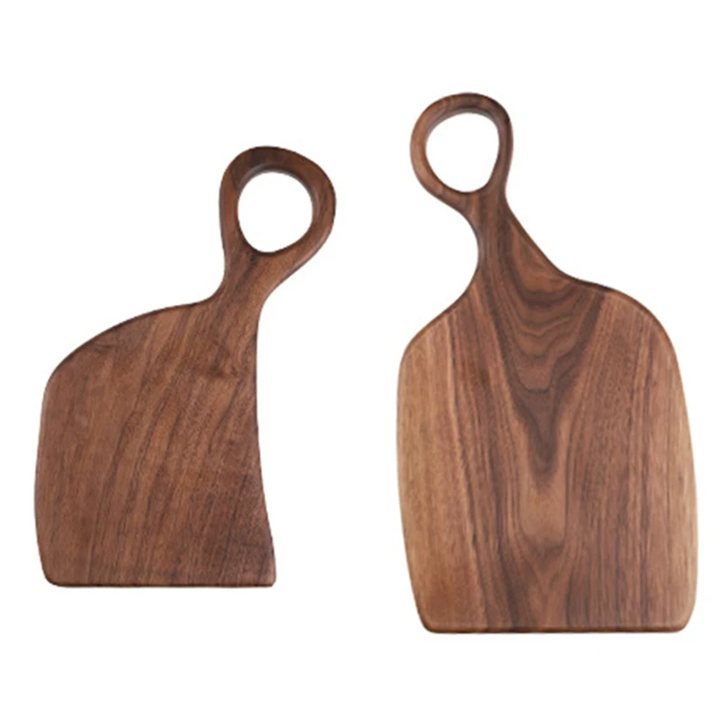 

Natural Irregular Steak Bread Board Dessert Tray with Hanging Ring Cutting Chopping Board Creative Design Placement