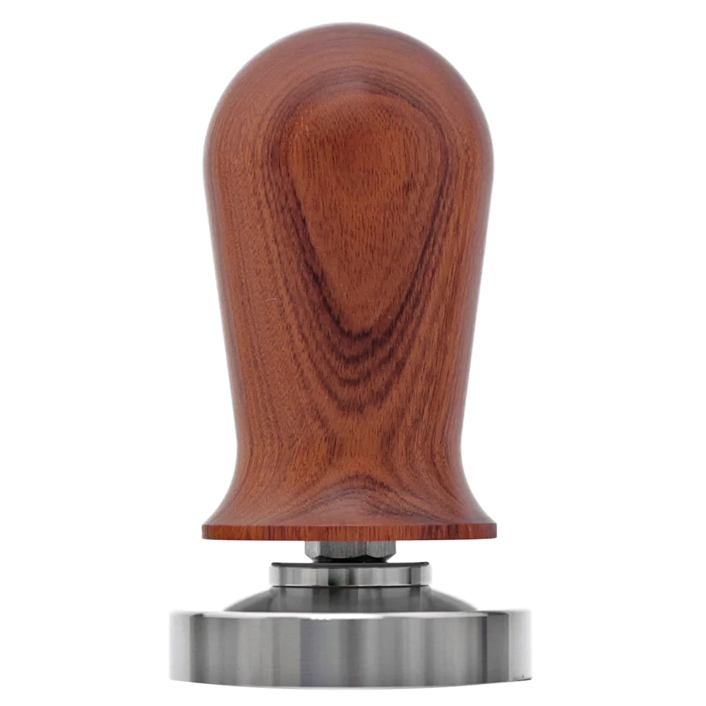 

51/53/58mm Calibrated Espresso Tamper, Calibrated Coffee Tamper with Spring Loaded Wooden Handle Stainless Steel Flat Base