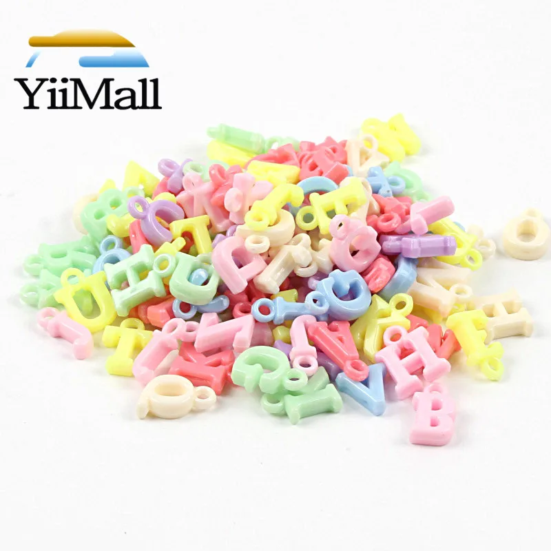 100 шт. Смешанные акриловые подвески-буквы для ручной работы детские браслеты