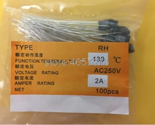 

100 шт./лот Новый RH 130 градусный Термопредохранитель 2A 250V