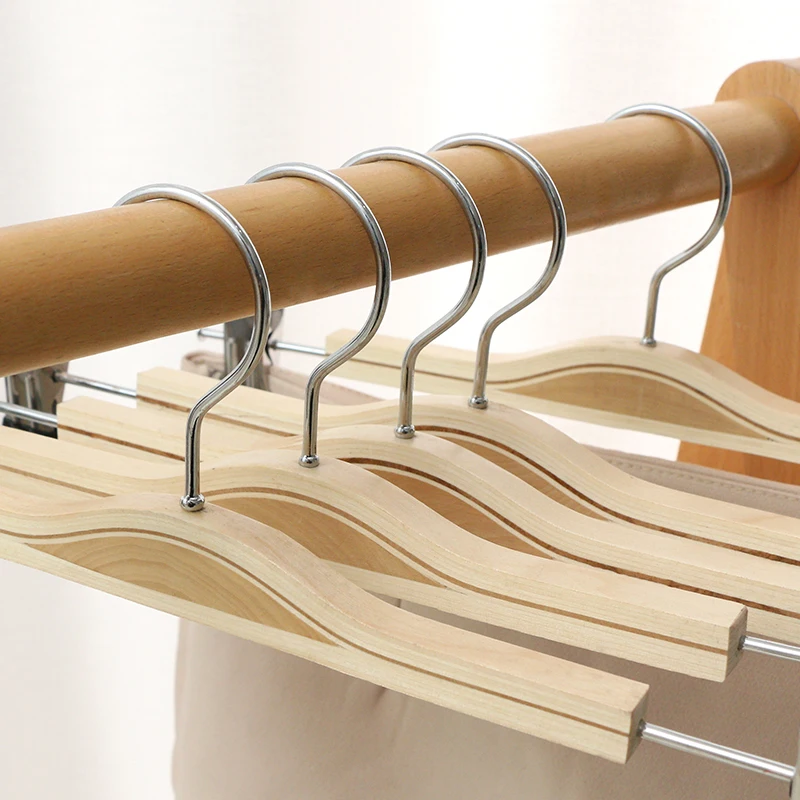 1/5 шт вешалка из натурального дерева с металлическими зажимами