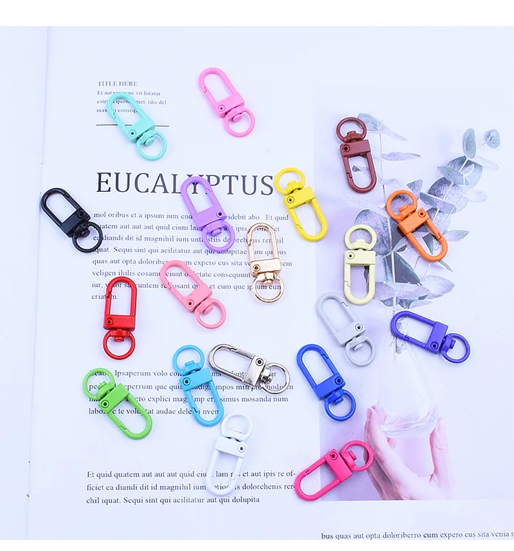 

20PCS Colorful Key Chain Accessories Key Ring Hook For Making Keychain Bag Chian Charms