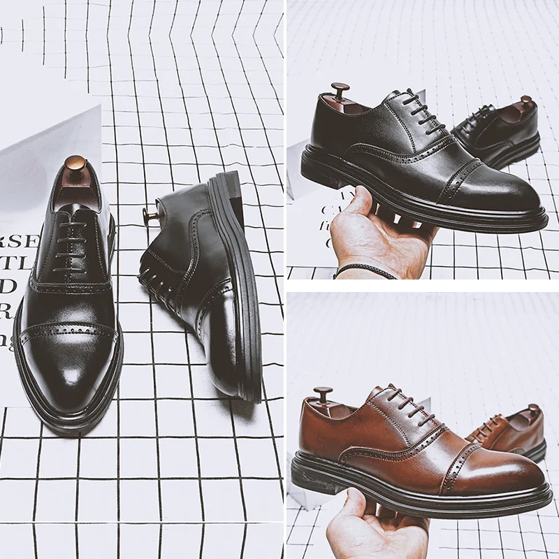 Модная мужская Осенняя деловая модельная обувь Мужская в английском стиле ретро