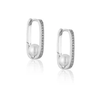 new arrivals brilliant crystal zircon elegant pearl earring european and american minimalist simple earrings for women jewelry