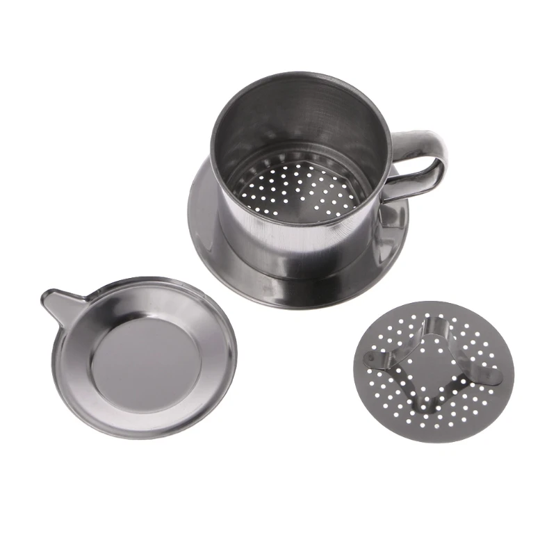 

Vietnamese Coffee Filter Stainless Steel Maker Pot Infuse Cup Serving Delicious W3JA