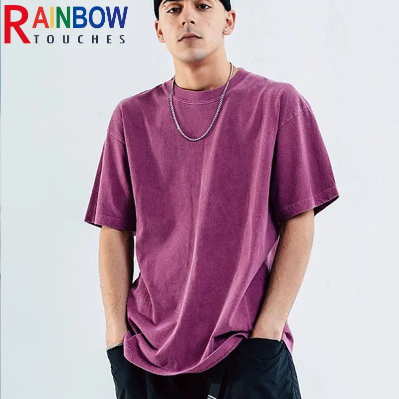 

Rainbowtouches Srtreetwear Vintage Acid Enzyme Wash T-shirt For Men